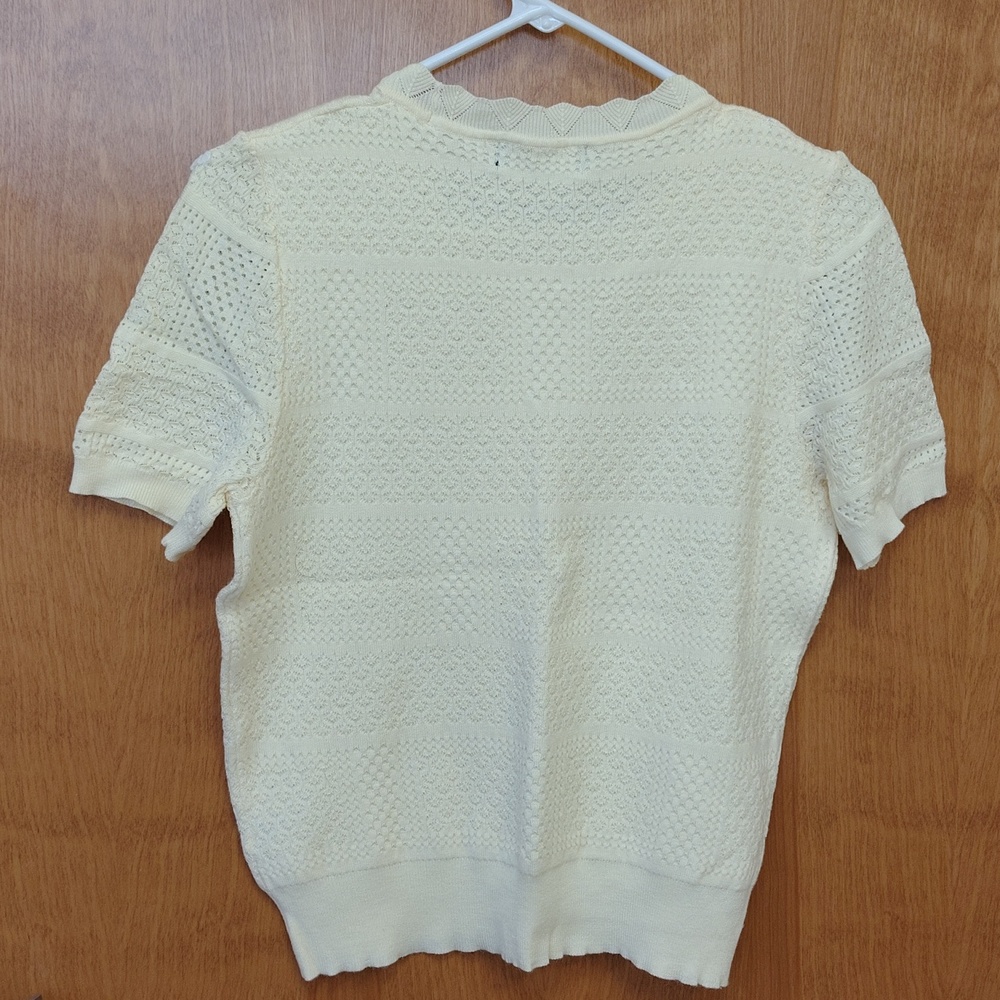 Truth Ivory Knit Short Sleeve Sweater Top - Picture 8 of 11